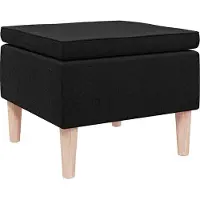 vidaXL Tabouret avec pieds en bois Noir Tissu