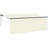 vidaXL Store rétractable Crème 400 x 200 cm Polyester et aluminium