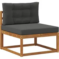 vidaXL Ensemble de canapés d'extérieur avec coussins 7 pièces Nature et Anthracite