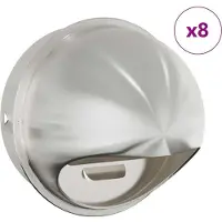 vidaXL , grille d'aération, 8 pièces, argent, 200 mm, acier inoxydable