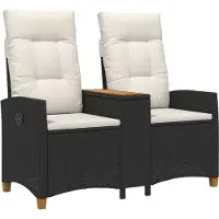 vidaXL Banc avec table Noir et blanc crème 126 x 65 x 112 cm