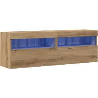 vidaXL Meuble TV avec LED, 2 pièces, chêne Artisan, 60 x 30 x 40 cm