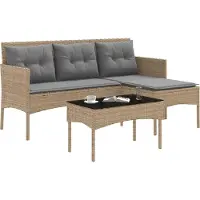 vidaXL Ensemble canapé de jardin avec coussins 2 pièces en polyrotin
