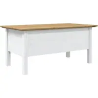vidaXL Table basse BODO blanche et brune 100x55x46 cm pin massif