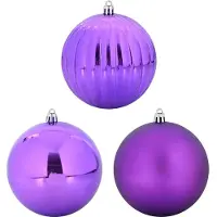 vidaXL Ensemble de Boules de Noël 3 pcs Lilas Plastique