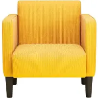 vidaXL Canapé-chaise accoudoirs jaune foncé 54 cm tissu velours côtelé