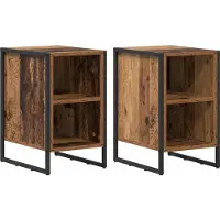 vidaXL Table de chevet 2 pcs Bois Ancien 39.5 x 30 x 50 cm