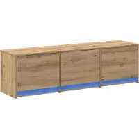 vidaXL Meuble TV avec LED Chêne Artisan 140 x 34 x 40 cm Matériau dérivé du bois