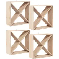 vidaXL Étagère à vin, 4 pièces, couleur naturelle, 62 x 25 x 62 cm, en bois massif de pin