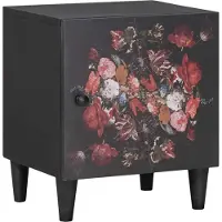 vidaXL Cabinet de chevet avec porte Noir 40 x 33 x 46 cm