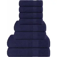 vidaXL Ensemble de serviettes 8 pcs bleu marine 360 g/m² 100% coton