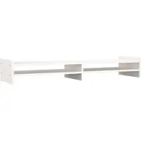 vidaXL Support d'écran blanc 100x27x15 cm pin massif