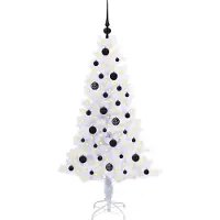 vidaXL Sapin de Noël artificiel avec 150 LED Blanc 150 cm PVC et Acier