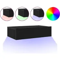 vidaXL Armoire TV avec lampes LED Chêne noir 60 x 35 x 15,5 cm