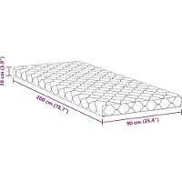 vidaXL Matelas blanc 90 x 200 cm Tissu jacquard