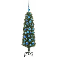 vidaXL Sapin de Noël artificiel Vert 120 cm PVC et acier et plastique