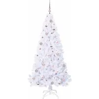 vidaXL Sapin de Noël artificiel avec 300 LED Blanc 180 cm PVC et Acier