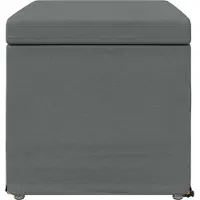 vidaXL Tabouret gris foncé 61 x 41 x 40 cm en tissu et bois aggloméré