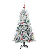 vidaXL Sapin de Noël artificiel pliable Blanc 150 cm PE et PVC