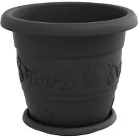 vidaXL Pots de plantes 24 pcs Noir Ø 26 x 21.5 cm Plastique