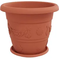 vidaXL Pots de plantes 24 pcs Rouge brique Ø 26 x 21.5 cm Plastique