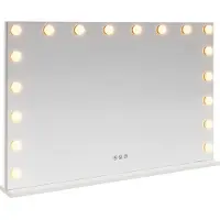 vidaXL Miroir de Coiffure LED Blanc 80 x 10 x 52,5 cm Verre et acier