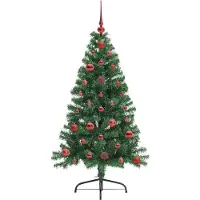 vidaXL Sapin de Noël artificiel pré-éclairé Vert 120 cm PVC