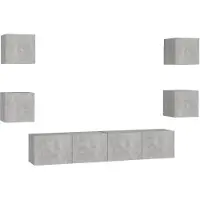 Syfax Ensemble de meubles TV 6 pcs Gris béton Bois d'ingénierie