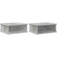 vidaXL Table de chevet 2 pcs Gris béton 40 x 31 x 15 cm