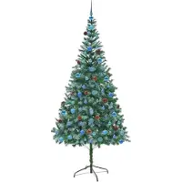 vidaXL Sapin de Noël artificiel avec 300 LED Vert 210 cm PVC et Acier