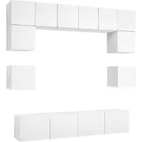 Sonstiges Ensemble de meubles TV 8 pcs Blanc Bois d'ingénierie