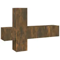 Syfax Ensemble de meubles TV 3 pcs Chêne fumé Bois d'ingénierie
