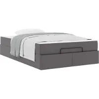 vidaXL Cadre de lit avec matelas Autres 2 pièces Gris PVC