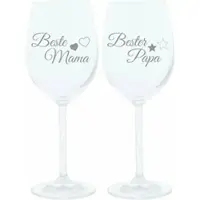 Glaskoch B. Koch jr. GmbH + Co. KG Leonardo Verre à vin 400 ml, set de 2, Meilleure maman, Meilleur papa, verre d'ambiance avec gravure amusante, Moodglas, 22 cm