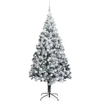 vidaXL Sapin de Noël artificiel Blanc 180 cm PVC, Acier et Plastique