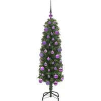 vidaXL Sapin de Noël artificiel Vert 120 cm PVC et acier et plastique