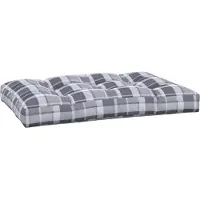 vidaXL Coussin de palette motif à carreaux gris 120x80x12 cm tissu