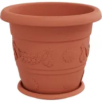 vidaXL Pots de plantes 6 pcs Rouge brique Ø 26 x 21.5 cm Plastique