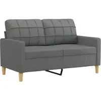 vidaXL Ensemble de canapés 3 pièces avec coussins Tissu gris foncé