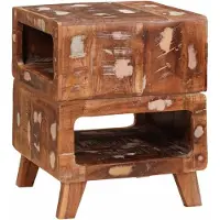 vidaXL Tables d'appoint Marron 40 x 40 x 49 cm Bois Recyclé Solide