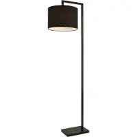 Lux.pro Lampadaire 161cm Lampe sur pied E27 max. 60W Lampadaire Lampe sur pied Métal Noir