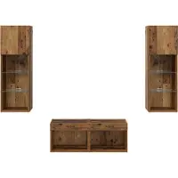 vidaXL Étagères murales pour télévision, lot de 4, en bois stratifié imitation chêne artisanal