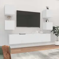 Prolenta Maison Exclusive - Ensemble de meubles TV 6 pcs Blanc Bois d'ingénierie