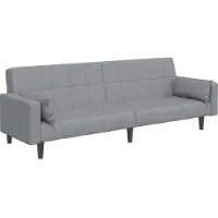 vidaXL Canapé-lit à 2 places avec repose-pied gris clair tissu