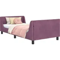 vidaXL Sommier de lit d'enfant avec tête de lit Lila 80 x 200 cm velours