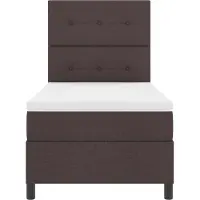 vidaXL Lit boxspring avec tête de lit brun foncé 80 x 200 cm Tissu