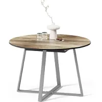 Livinity Table de salle à manger Firenze, 120x120cm extensible, Chêne rustique/gris/Gris