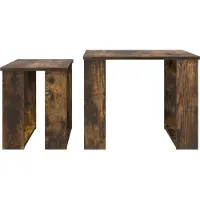 vidaXL : Ensemble de deux tables basses, bois de chêne fumé, 50 x 52 x 42 cm