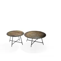 Xl Moebel Gmbh Moderne Bois Tables Basses Rondes 2x Tables Basses Meubles Design Salon Nouveau