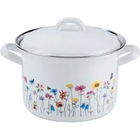 Kelomat Marmite à viande avec couvercle 16cm,1.5L, Poêle + casserole, Blanc